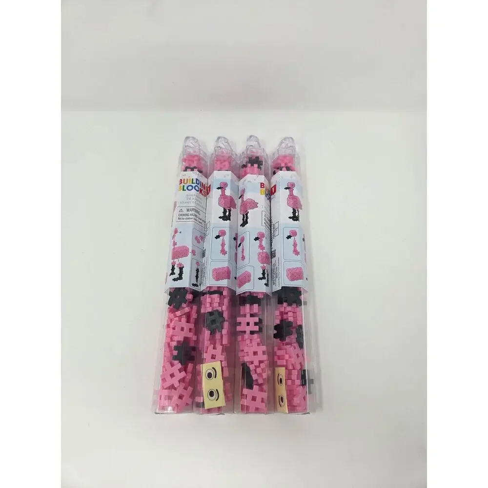 Flamingo Pink & Black Hashtag Building Blocks 4
